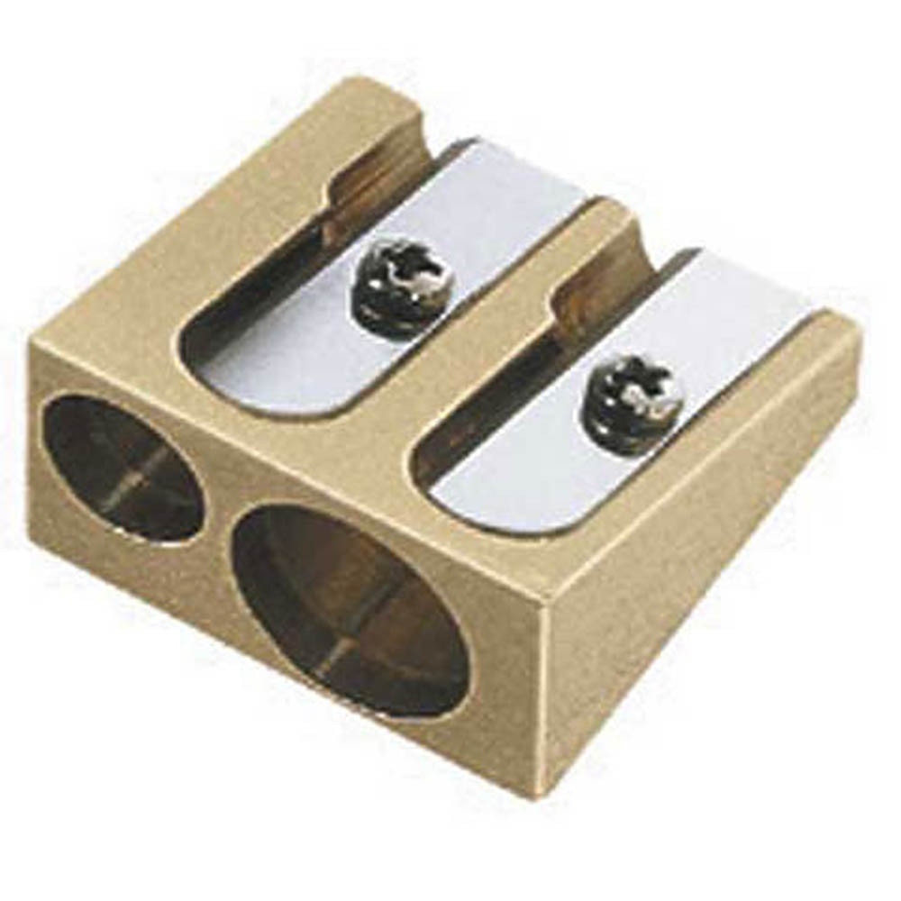 Brass, double hole, sharpener